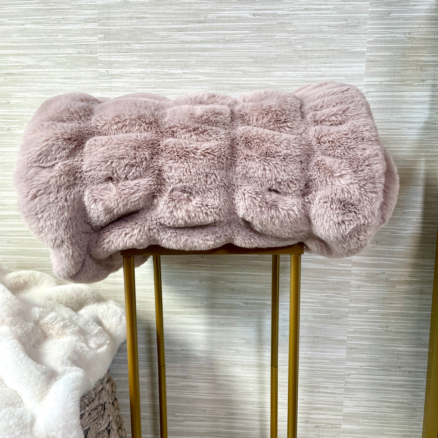 Blush Faux Fur Blanket - Lap: 30"x40"